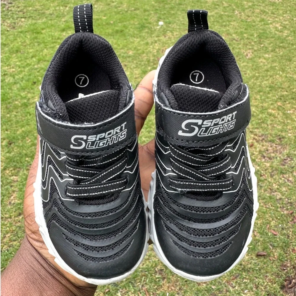 Sport By Skechers Toddler Boy‎ Jarrod Light Up Sneakers Size 7 Black